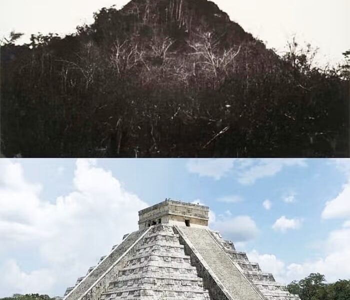 Temple Maya de Kukulcán, Mexique –1892 contre 2020